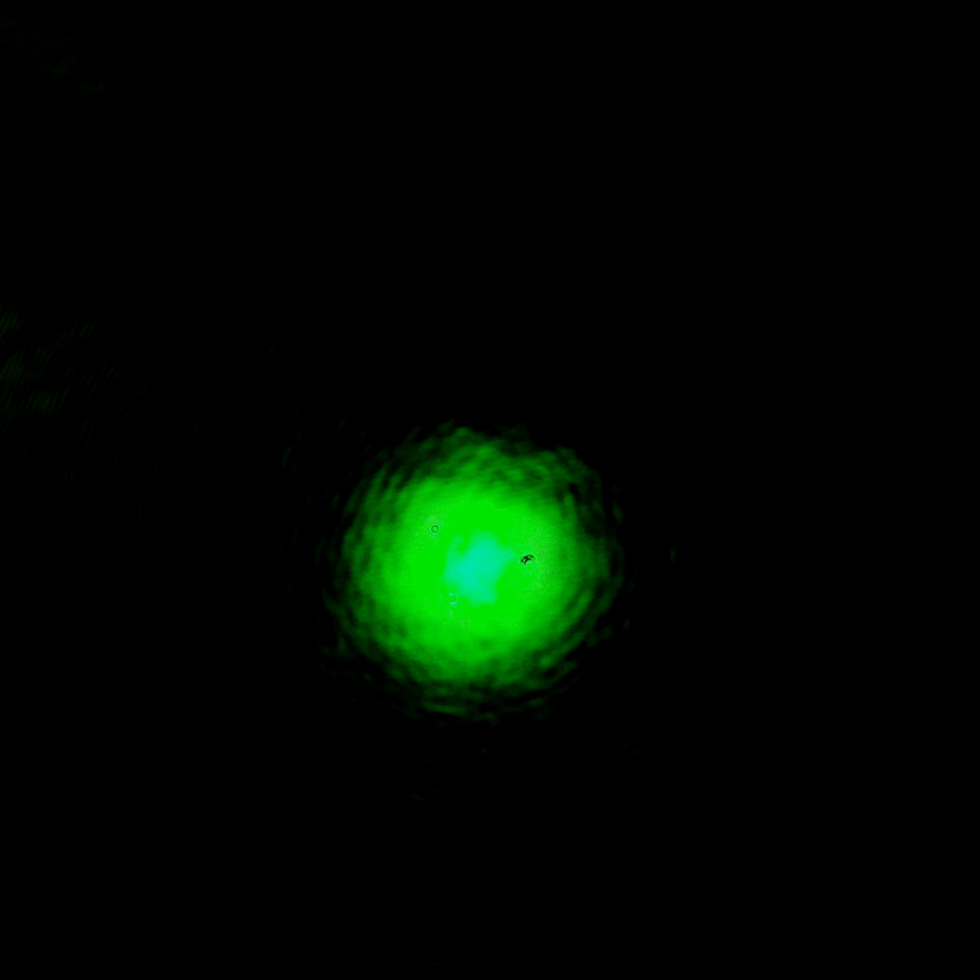 Display of a green laser TEM00 mode